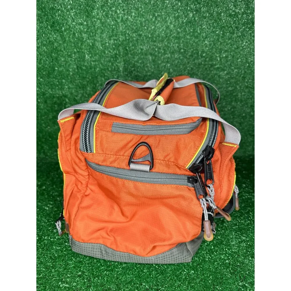 LL Bean Orange Fishing Bag And Cooler On top Duffle Bag Weekender
